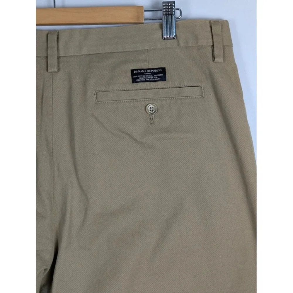 Banana Republic Gavin Chino Pants Men 35x32 (Fits 36x32) Tan Straight Leg Cotton